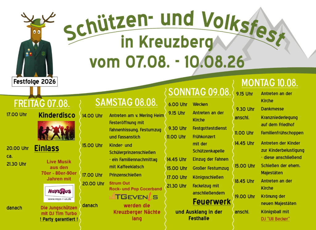 Schützen- & Volksfest in Kreuzberg vom 7. - 10. August 2026